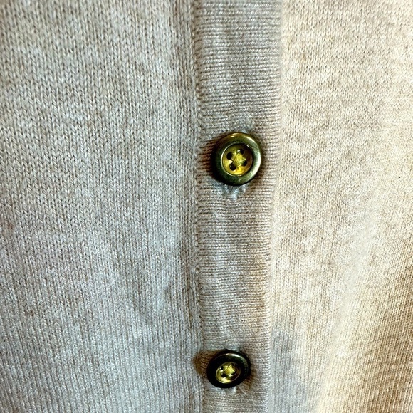 Merona Knit Tan Long Sleeve Peter Pan Gold Studded Embellished Collar Sweater XS - Picture 6 of 13